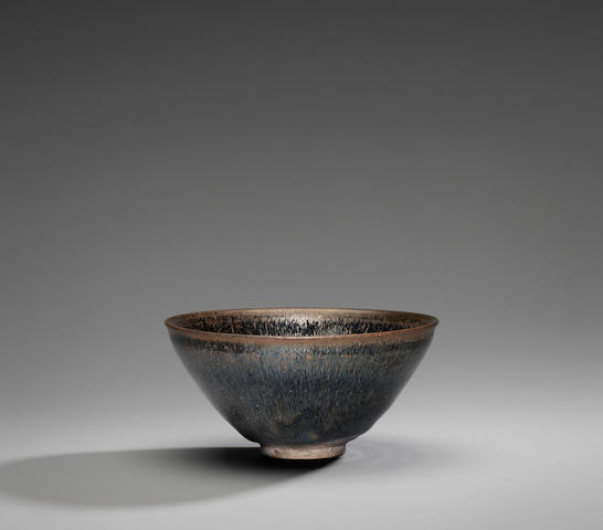 A fine and rare Imperially-inscribed Jianyao 'silver-hare's-fur' tea bowl Southern Song Dynasty
