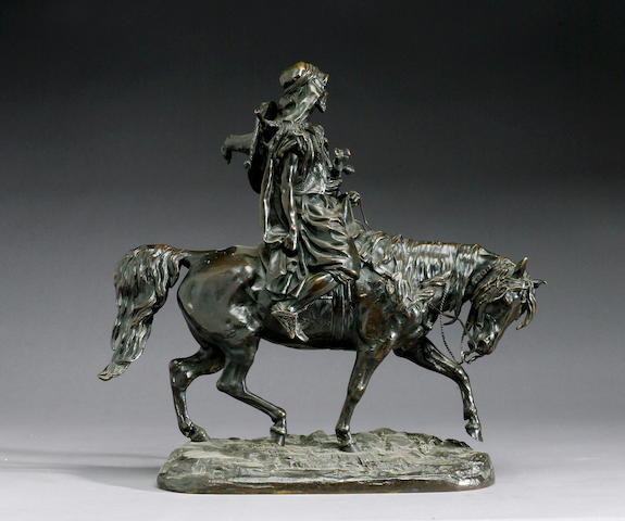 A Russian bronze equestrian group by Lancere