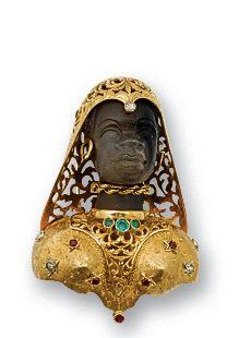 A ruby, emerald and diamond blackamoor brooch, by Nardi