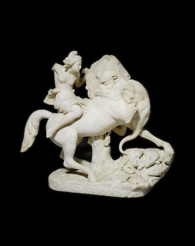 After August Karl Eduard Kiss, German (1802-1865) A 19th century Italian marble sculpture of an Amazon