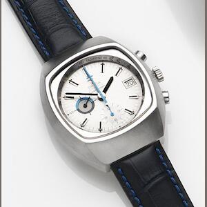 Omega. A stainless steel automatic calendar chronograph wristwatch Seamaster, Ref:176.005, Movement No.38290376, Circa 1974 Estimate: £800 - 1,000 €980 - 1,200 US$ 1,300 - 1,600 Omega. A stainless steel automatic calendar chronograph wristwatch Seamaster, Ref:176.005, Movement No.38290376, Circa 1974