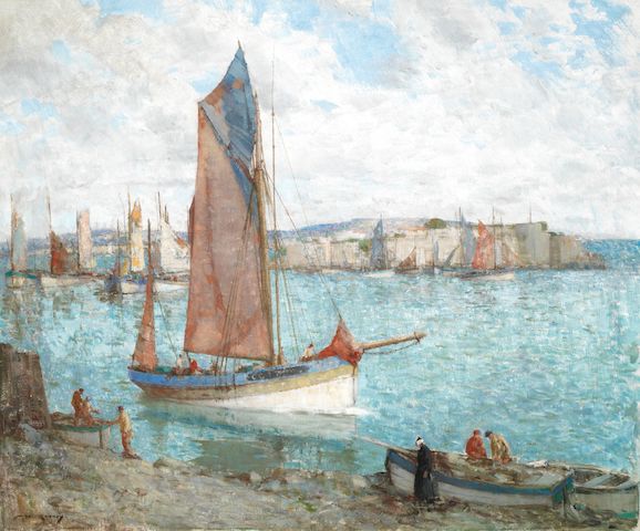 William Lee Hankey RWS, RI, ROI, RE (British, 1869-1952) 'Outward Bound, Concarneau'