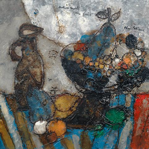 Théo Tobiasse (1927-2012) Nature morte aux fruits (Painted in 1970)