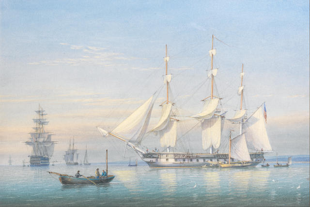 William Joy (British, 1803-1867) and John Cantiloe Joy (British, 1806-1866) Vessels moored in a calm