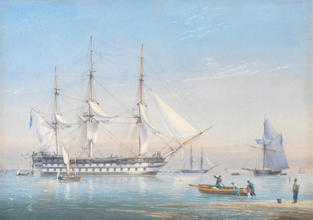 William Joy (British, 1803-1867) and John Cantiloe Joy (British, 1806-1866) The Donegal at sea
