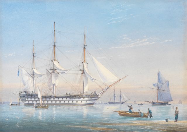 William Joy (British, 1803-1867) and John Cantiloe Joy (British, 1806-1866) The Donegal at sea