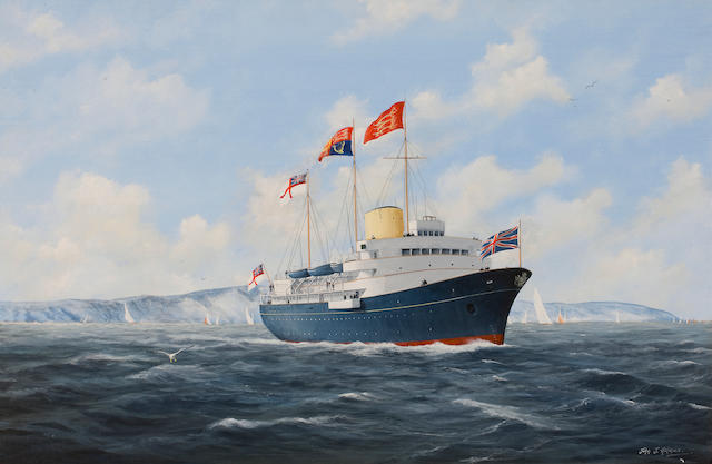 John J. Holmes (British, 20th Century) The Royal Yacht Britannia