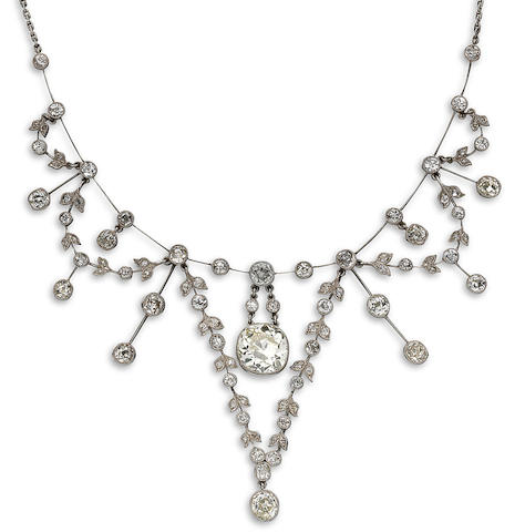 Bonhams : A belle époque diamond necklace,
