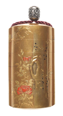 Bonhams : A gold lacquer five-case inro By Yoshimura Ekimyo, 19th century