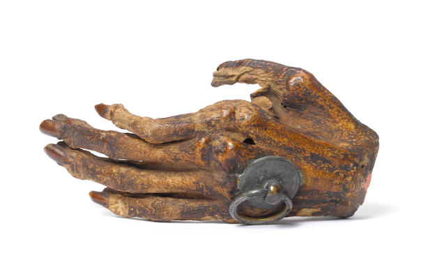 Bonhams : A mummified monkey's paw converted to Dates unknown