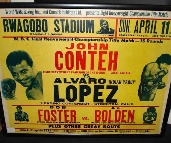 Bonhams : John Conteh vs Alvaro Lopez fight poster