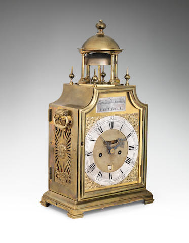 Bonhams : A rare mid 18th century brass-cased table clock William Smith ...