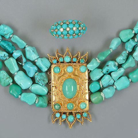 Bonhams : A multiple-strand turquoise necklace (2)