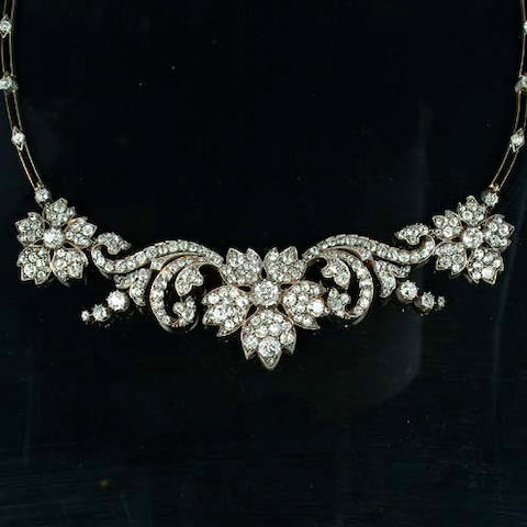 Bonhams : A late Victorian diamond necklace/tiara