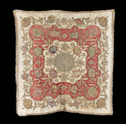 Bonhams : An Ottoman metal thread embroidered silk Panel Turkey, 19th ...