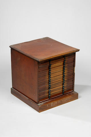 Bonhams : A Victorian mahogany microscope slide cabinet,