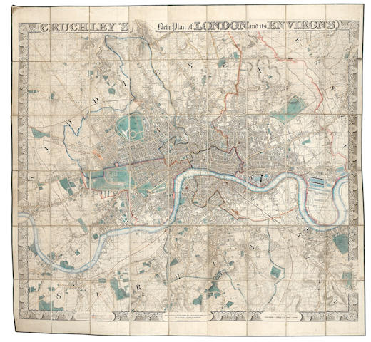 Bonhams Cruchley George Frederick Cruchleys New Plan Of London And