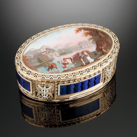 Bonhams : A fine late 18th/ early 19th century gold and enamelled ...