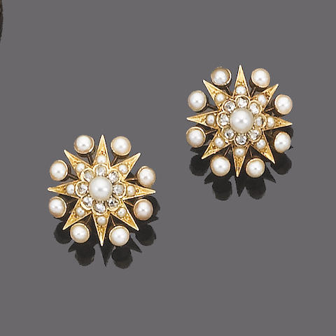 Bonhams : A late 19th century gold, half-pearl and diamond pendant ...