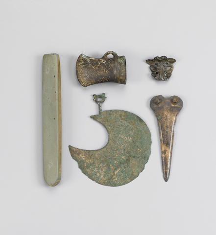 Bonhams : Three Bronze Age tools a Neolithic green stone whetstone, and ...