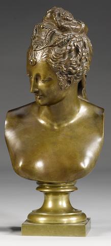 Bonhams : A late 19th century French bronze female bust