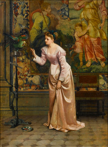 Bonhams : Martin Rico y Ortega (Spanish, 1833-1908) Elegant Lady with a ...