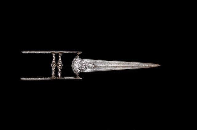 Bonhams A Safavid Silver Inlaid Steel Dagger Khatar Persia 18th