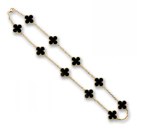 Bonhams : An onyx necklace, by Van Cleef & Arpels