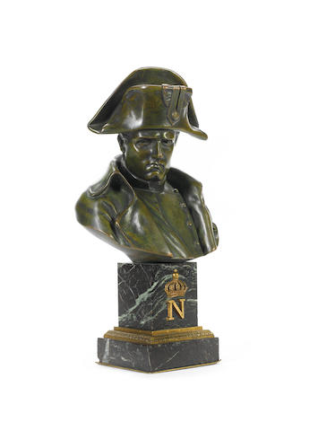 Bonhams : Emile Pinedo, French (1885-1910) A bronze bust of Napoleon