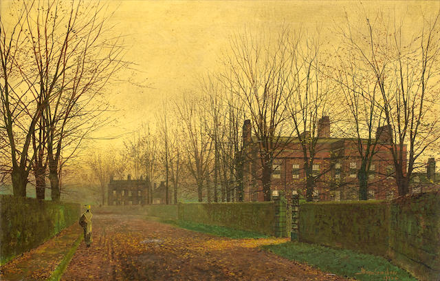 Bonhams : John Atkinson Grimshaw (British, 1836-1893) Autumn Afterglow
