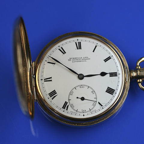 Bonhams : Russells Ltd, Liverpool: An 18ct gold hunter pocket watch
