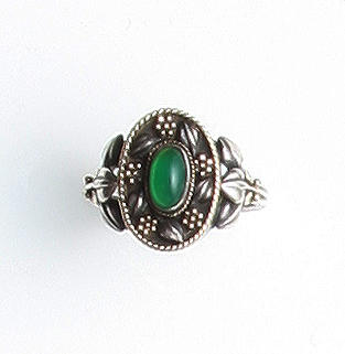 Bonhams : An Arts and Crafts green stained chalcedony ring by Winifred ...