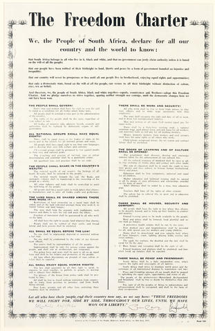 Bonhams : A signed copy of 'The Freedom Charter' adopted at the ...