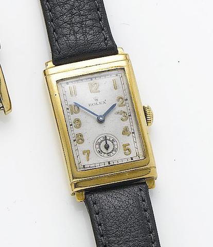 Bonhams : Rolex. A 9ct gold manual wind wristwatchReference 1936, Case ...