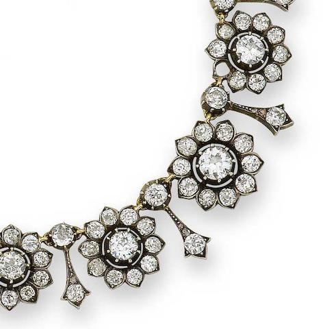 Bonhams : A late 19th century diamond necklace,