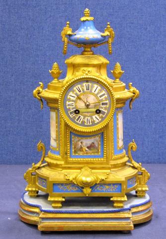 Bonhams : A 19th century French gilt bronze and porcelain mounted ...