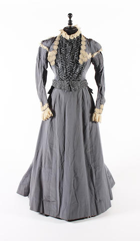 Bonhams : An 1880s grey silk day dress