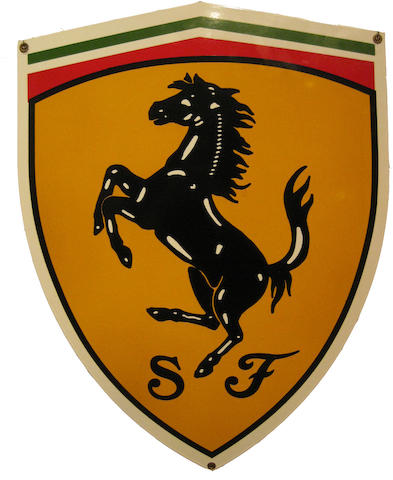 Bonhams : A Ferrari prancing horse enamel sign