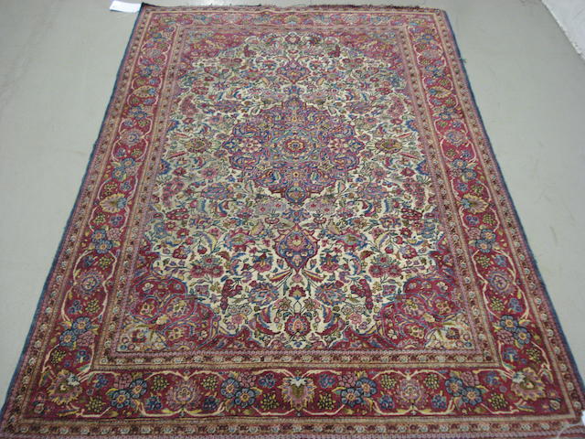 Bonhams A Silk Kashan Rug Central Persia 204cm X 133cm Together With