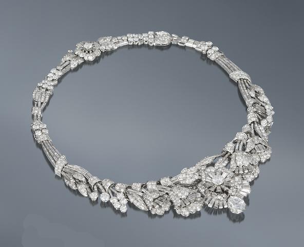 Bonhams : A diamond tiara/necklace/bracelet combination,