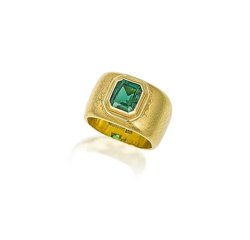 Bonhams : An emerald ring, by Grima