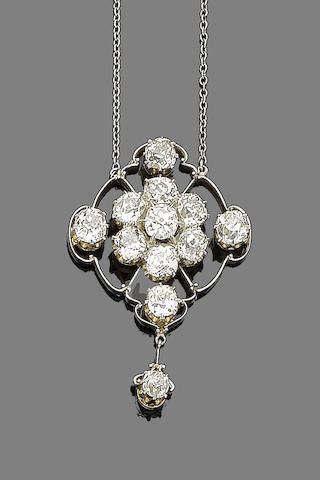Bonhams : A diamond pendant,
