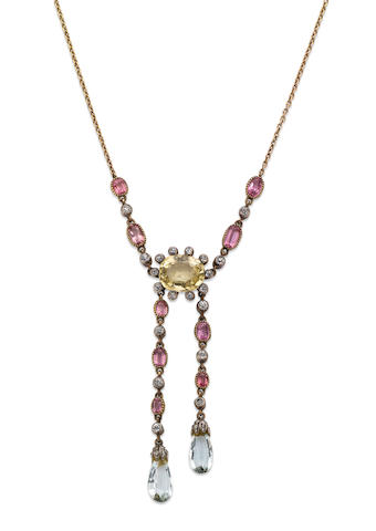 Bonhams : An early 20th century gem-set negligée pendant
