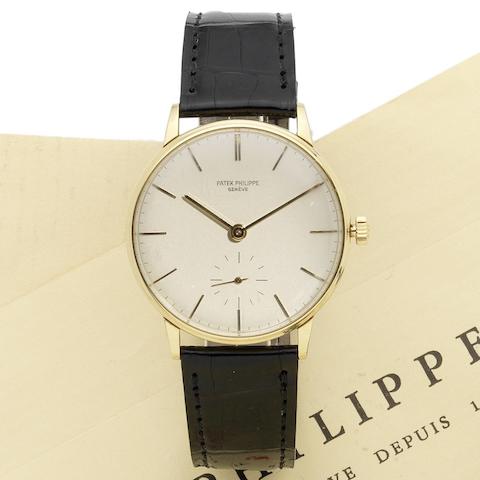 Bonhams : Patek Philippe. An 18ct gold manual wind wristwatch Ref:3410 ...