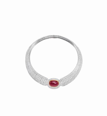 Bonhams : An impressive ruby and diamond necklace, by Van Cleef and Arpels