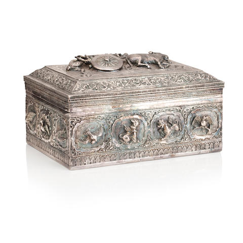 Bonhams : A Burmese silver casket Circa 1900