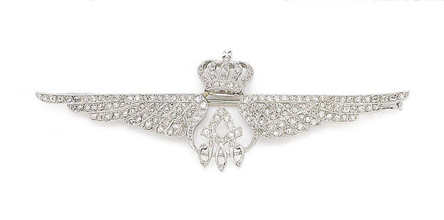 Bonhams : A diamond-set insignia brooch,