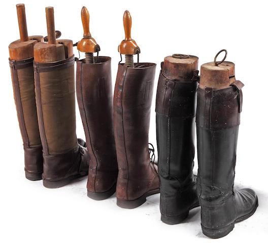 Bonhams : Three sets of riding boots, ((Qty))