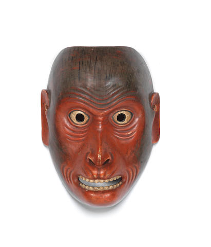 Bonhams : A lacquered wood Kyogen mask of a saru (monkey) 19th century (2)