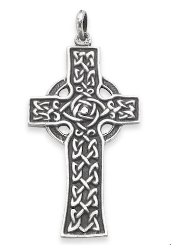 Bonhams : A 19th century Scottish brooch and a silver Celtic cross ...